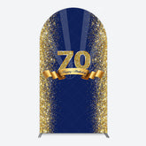 Lofaris Navy Blue Gold Glitter 70th Birthday Arch Backdrop